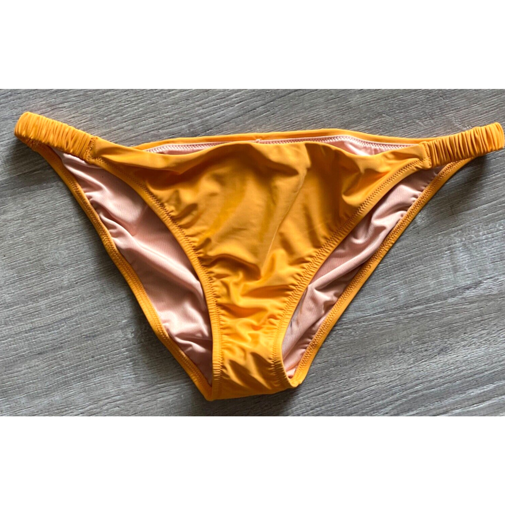 J. Crew NWT Scrunchie Strap Full Coverage Bikini Bottom Women's XL Orange BM437